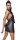 Kleid silber mit Wasserfallausschnitt XL