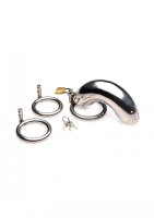 Master Series Locking Stainless Steel Chastity Cage w/ 3...
