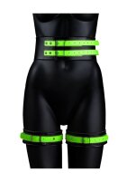 Thigh Cuffs with Belt and Handcuffs Glow in the Dark S/M