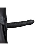 Shots Ouch! Gedrehter hohler Strap-On schwarz 20 cm