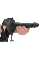 Shots Ouch! Gedrehter hohler Strap-On schwarz 20 cm