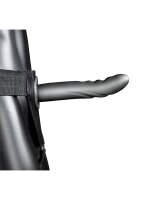 Shots Ouch! Textured Curved Hollow Strap-On gray 20 cm