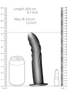 Shots Ouch! Textured Curved Hollow Strap-On gray 20 cm
