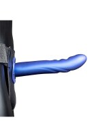 Shots Ouch! Strukturierter gebogener hohler Strap-On blau...
