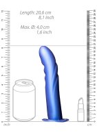 Shots Ouch! Textured Curved Hollow Strap-On blue 20 cm