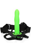 Curved Hollow Strap-on - 8 / 20 cm - Glow in the Dark