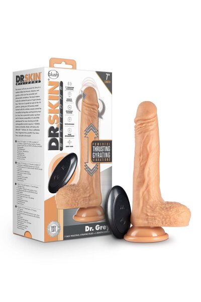 Dr. Skin Silicone Dr. Grey 7 Inch Thrusting Dildo Vanilla - 19,6 cm