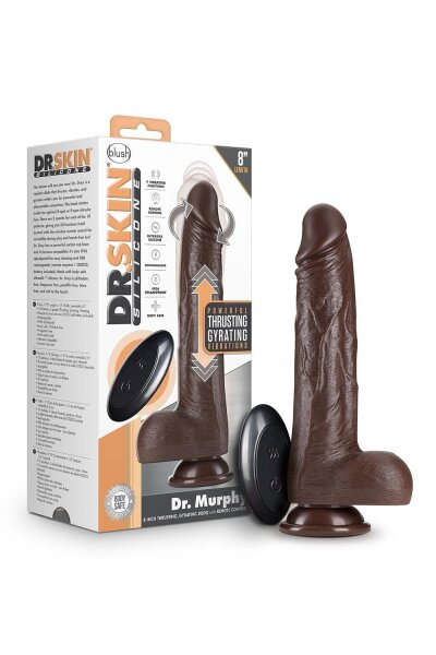 Dr. Skin Silicone Dr. Murphy 8 Inch Thrusting Dildo Chocolate - 22,2 cm