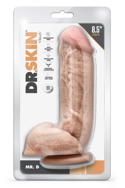 Dr. Skin Dr. D 8,5 Inch Dildo With Balls Beige - 21,6 cm