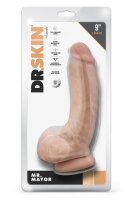 Dr. Skin Mr. Mayor 9 Inch Dildo With Balls Beige - 22,8 cm