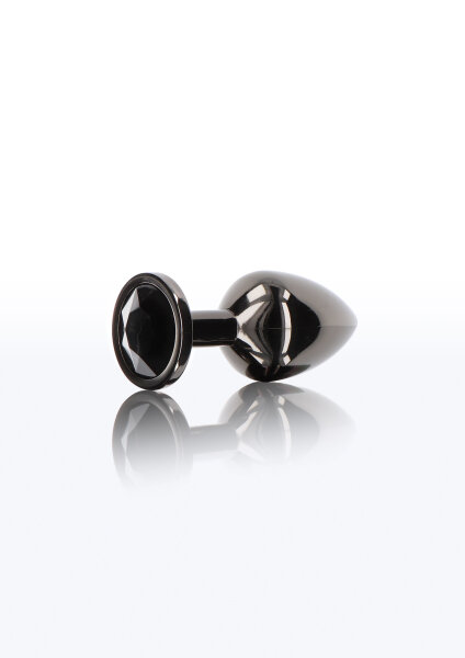 Taboom Aluminium Anal Plug mit Strassstein S schwarz 2,7 cm