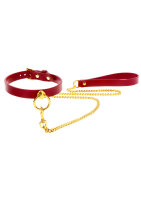 Taboom O-Ring Halsband und Kettenleine rot, gold