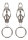 Taboom butterfly nipple clamps with ring silver