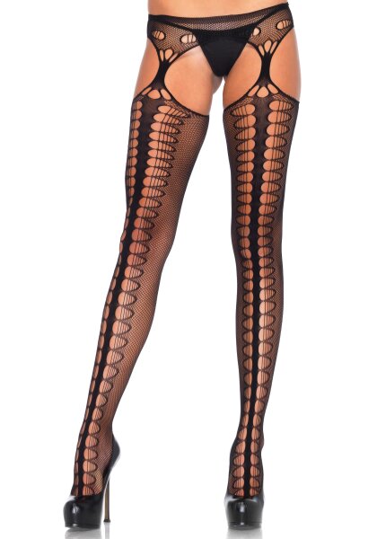 Scale Net Suspender Hose Black OS