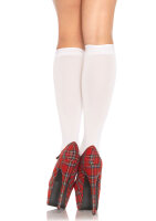 Nylon Knee Highs White OS