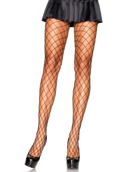 Diamond Fishnet Pantyhose Black OS