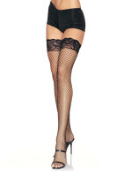Stay Up Fishnet Thigh Highs Black OS