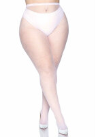 Fishnet Pantyhose Plussize White