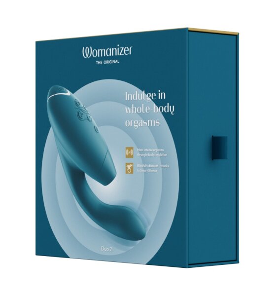 Womanizer Duo 2 pressure wave stimulator with G-spot vibrating arm gree