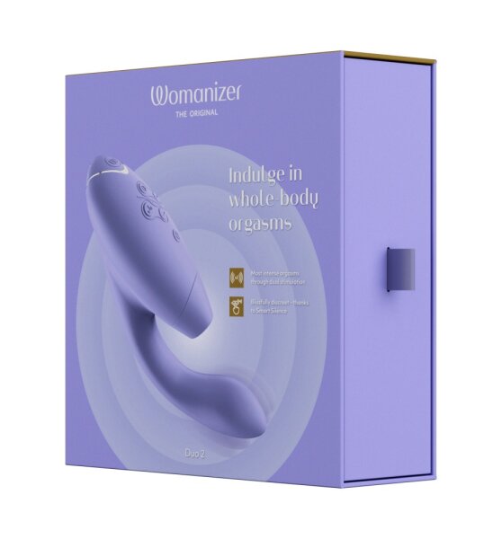 Womanizer Duo 2 pressure wave stimulator with G-spot vibrating arm purple
