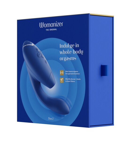 Womanizer Duo 2 pressure wave stimulator with G-spot vibrating arm blue