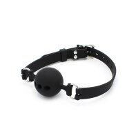 Silicone Ball Gag with Holes Black
