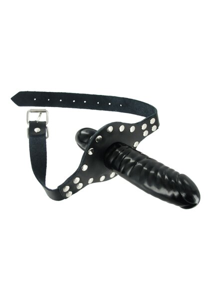 Strict ride me! Mouth gag leather black