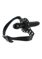 Strict ride me! Mouth gag leather black