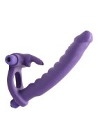 Frisky Doppel Penetrations Ring mit Klitoris Vibration lila
