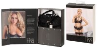 BH Set schwarz mit Riemchendekor S - XL