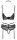 BH Set schwarz mit Riemchendekor S - XL