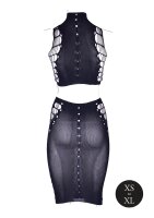 Kala XXXVII Two Piece with Turtleneck, Crop Top and Skirt
