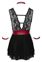 Babydoll Bondage mit rotem G&uuml;rtel S - XL