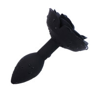 Black Rose Silicone Anal Plug - 3 cm