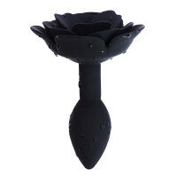 Black Rose Silicone Anal Plug - 3 cm
