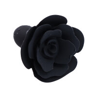 Black Rose Silicone Anal Plug - 3 cm