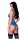Lace & Mesh Bra, Garter & Panty Set Blue S/M - Queensize