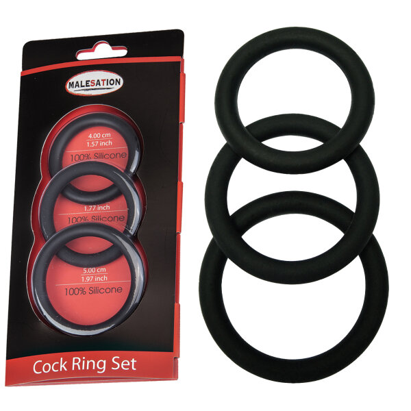 MALESATION Cock Ring Set (&Oslash; 4,00 cm, 4,50 cm, 5,00 cm)