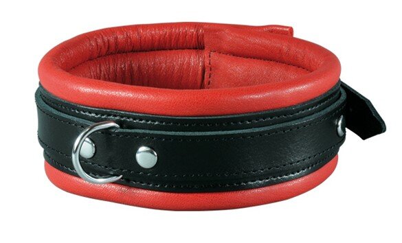 XX-DREAMSTOYS Leder Halsfessel rot schwarz