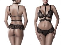GREY VELVET 2-piece sexy halterneck bra set L