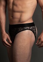 Lace Open Back Brief Black S - XL