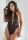 Lace and Mesh Halter Teddy - Black - XL/2XL