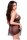 Baci 2Pc Strappy Lace & Mesh Babydoll & Gstring Set Black, S/M