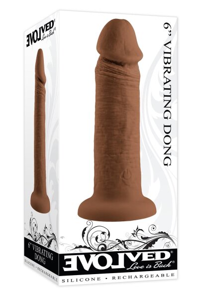 Evolved 6Inch Vibrating Dong, Dark Flesh 17,8 cm