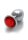 Shots Ouch! Runder Edelstein Anal Plug Silber Rubinrot mittel 3,4 cm