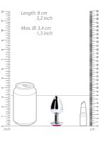 Shots Ouch! Herz Edelstein Anal Plug Silber Rosa mittel 3,4 cm