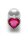 Shots Ouch! Herz Edelstein Anal Plug Silber Rosa mittel 3,4 cm