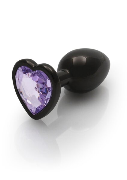Shots Ouch! Herz Edelstein Anal Plug Schwarz Lila klein 2,7 cm