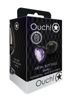 Shots Ouch! Herz Edelstein Anal Plug Schwarz Lila klein 2,7 cm