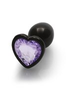Shots Ouch! Herz Edelstein Anal Plug Schwarz Lila klein 2,7 cm